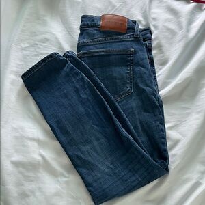 Lucky Brand Men's Slim Jeans in Dark Blue with Brown Patch